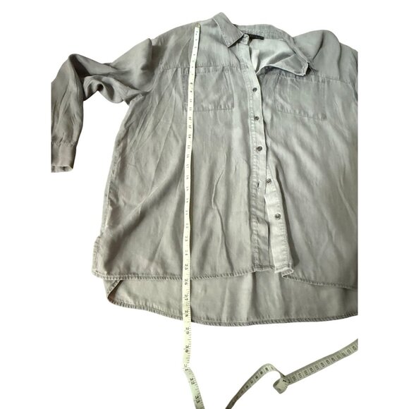 Jane + Delancey Womens Gray Button-Up Shirt XL With Roll-Tab Sleeves - Picture 10 of 16